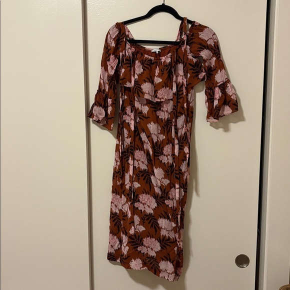 GANNI MONETTE COLD SHOULDER DRESS - Picture 2 of 3